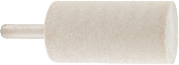 Value Collection - 1" Diam, 1/4" Shank Diam, Cylinder Shaped Mounted Bob - Rock Hard Density, 2" Head Length, 1" Shank Length, Wool Felt - Exact Tooling