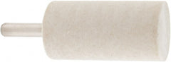 Value Collection - 1" Diam, 1/4" Shank Diam, Cylinder Shaped Mounted Bob - Rock Hard Density, 2" Head Length, 1" Shank Length, Wool Felt - Exact Tooling