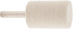 Value Collection - 1" Diam, 1/4" Shank Diam, Cylinder Shaped Mounted Bob - Medium Density, 1-1/2" Head Length, 2" Shank Length, Wool Felt - Exact Tooling