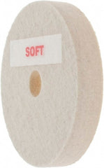 Value Collection - 3" Diam x 1/2" Thick Unmounted Buffing Wheel - 1 Ply, Polishing Wheel, 1/2" Arbor Hole, Soft Density - Exact Tooling