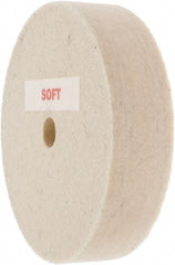 Value Collection - 4" Diam x 1" Thick Unmounted Buffing Wheel - 1 Ply, Polishing Wheel, 1/2" Arbor Hole, Medium Density - Exact Tooling