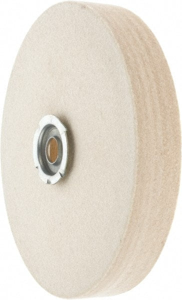 Value Collection - 6" Diam x 1" Thick Unmounted Buffing Wheel - 1 Ply, Polishing Wheel, 1" Arbor Hole, Hard Density - Exact Tooling