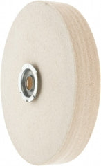 Value Collection - 6" Diam x 1" Thick Unmounted Buffing Wheel - 1 Ply, Polishing Wheel, 1" Arbor Hole, Hard Density - Exact Tooling
