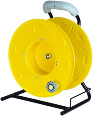 Value Collection - 12 AWG, 100' Cable Length, Cord & Cable Reel without Cable - 0 Outlets, NEMA 5-15R, 15 Amps, SO Cable, Yellow Reel - Exact Tooling