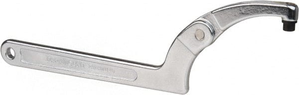 Paramount - 4-1/2" to 6-1/4" Capacity, Adjustable Pin Spanner Wrench - 12-1/8" OAL, 3/8" Hook Pin Height - Exact Tooling