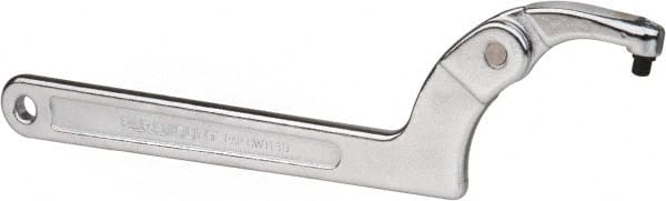 Paramount - 2" to 4-3/4" Capacity, Adjustable Pin Spanner Wrench - 11-3/8" OAL, 1/4" Hook Pin Height - Exact Tooling