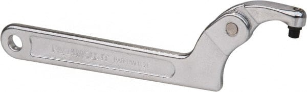 Paramount - 1-1/4" to 3" Capacity, Adjustable Pin Spanner Wrench - 8-1/8" OAL, 7/32" Hook Pin Height - Exact Tooling