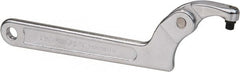 Paramount - 1-1/4" to 3" Capacity, Adjustable Pin Spanner Wrench - 8-1/8" OAL, 7/32" Hook Pin Height - Exact Tooling