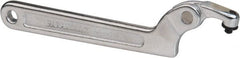 Paramount - 3/4" to 2" Capacity, Adjustable Pin Spanner Wrench - 6-3/8" OAL, 5/32" Hook Pin Height - Exact Tooling