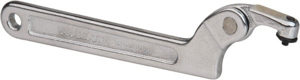 Paramount - 3/4" to 2" Capacity, Adjustable Pin Spanner Wrench - 6-3/8" OAL, 1/8" Hook Pin Height - Exact Tooling