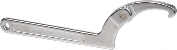 Paramount - 4-1/2" to 6-1/4" Capacity, Adjustable Pin Spanner Wrench - 12-1/8" OAL, 1/4" Hook Pin Height - Exact Tooling