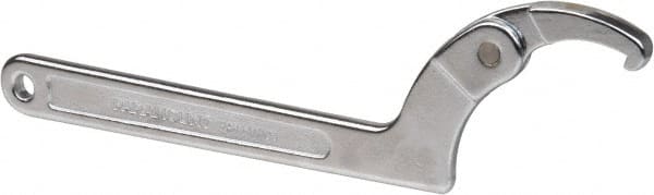 Paramount - 2" to 4-3/4" Capacity, Adjustable Pin Spanner Wrench - 11-3/8" OAL, 3/16" Hook Height - Exact Tooling