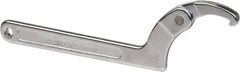 Paramount - 2" to 4-3/4" Capacity, Adjustable Pin Spanner Wrench - 11-3/8" OAL, 3/16" Hook Height - Exact Tooling