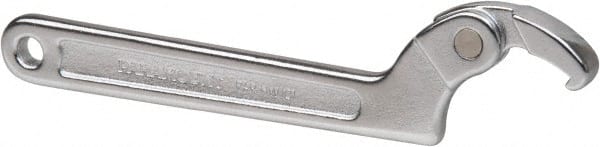 Paramount - 3/4" to 2" Capacity, Adjustable Pin Spanner Wrench - 6-3/8" OAL, 1/8" Hook Pin Height - Exact Tooling