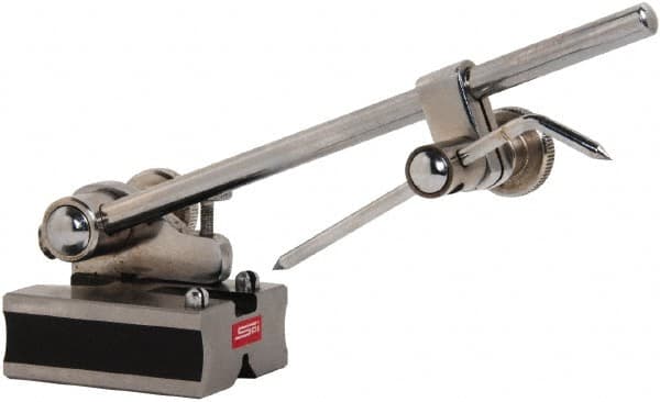 SPI - 2 Spindle, 4 and 7 Inch Spindle Length, Surface Gage - 2-1/4 Inch Long x 1-5/8 Inch Wide Base, 7/8 Inch Overall Height - Exact Tooling
