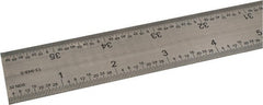 SPI - 36" Long, 1/64, 1/32, 1/16, 1/8" Graduation, Rigid Steel Rule - 4R Graduation Style, 1-1/4" Wide, Silver, Satin Chrome Finish - Exact Tooling