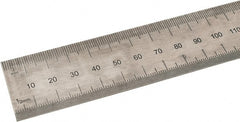 SPI - 36" Long, 0.5, 1mm Graduation, Rigid Steel Rule - Metric Graduation Style, 1-1/4" Wide, Black, Black Chrome Finish - Exact Tooling