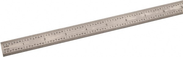 SPI - 48" Long, 1/64, 1/32, 1/16, 1/8" Graduation, Flexible Steel Rule - 4R Graduation Style, 3/4" Wide, Silver, Satin Chrome Finish - Exact Tooling