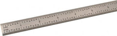 SPI - 48" Long, 1/100, 1/64, 1/50, 1/32" Graduation, Flexible Steel Rule - 16R Graduation Style, 3/4" Wide, Silver, Satin Chrome Finish - Exact Tooling