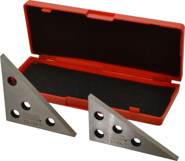 SPI - 30 to 90°, 4-1/4 Inch Long, Steel, Angle Block Set - 1/4 Inch Thick, 10 Minutes Accuracy, Includes 2 Angle Plates, 2 Pieces - Exact Tooling