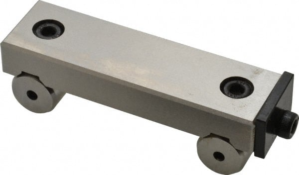 SPI - 3-3/4 Inch Long x 1 Inch Wide x 0.0002 Inch Center to Center Accuracy, 0.0004 Inch Parallelism, 2-1/2 Inch Between Rolls, Sine Bar - Steel, Includes Back Plate - Exact Tooling