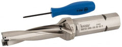 Iscar - 3" Max Drill Depth, 4xD, 3/4" Diam, Indexable Insert Drill - 2 Inserts, 1" Shank Diam, Straight Shank - Exact Tooling