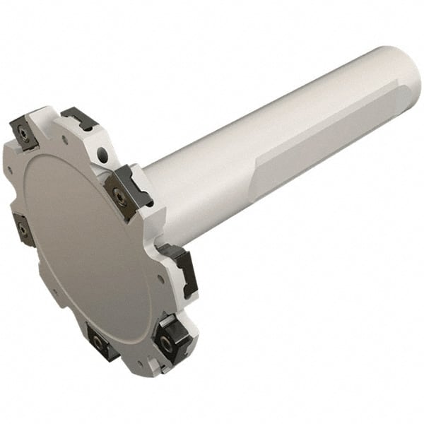 Iscar - Shank Connection, 0.118" Cutting Width, 7.9mm Depth of Cut, 32mm Cutter Diam, 4 Tooth Indexable Slotting Cutter - 0.63" Shank Diam, ETS-LN08 Toolholder, LNET Insert, Right Hand Cutting Direction - Exact Tooling