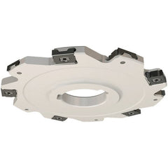 Iscar - Arbor Hole Connection, 0.197" Cutting Width, 26.5mm Depth of Cut, 100mm Cutter Diam, 27mm Hole Diam, 12 Tooth Indexable Slotting Cutter - SDN Toolholder, LNET Insert, Right Hand Cutting Direction - Exact Tooling