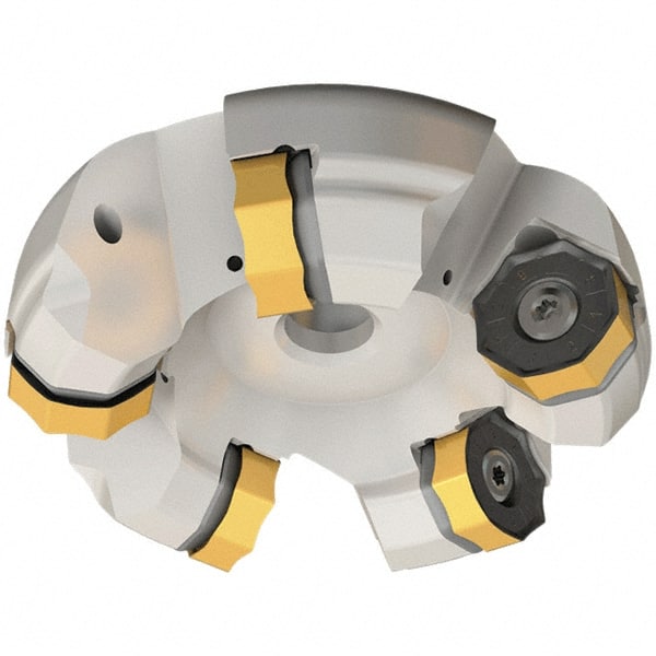 Iscar - 274.5mm Cut Diam, 60mm Arbor Hole, 7mm Max Depth of Cut, 45° Indexable Chamfer & Angle Face Mill - 12 Inserts, ONMU 1008\xB6S845 SNMU 2608 Insert, Right Hand Cut, 12 Flutes, Series Helido - Exact Tooling