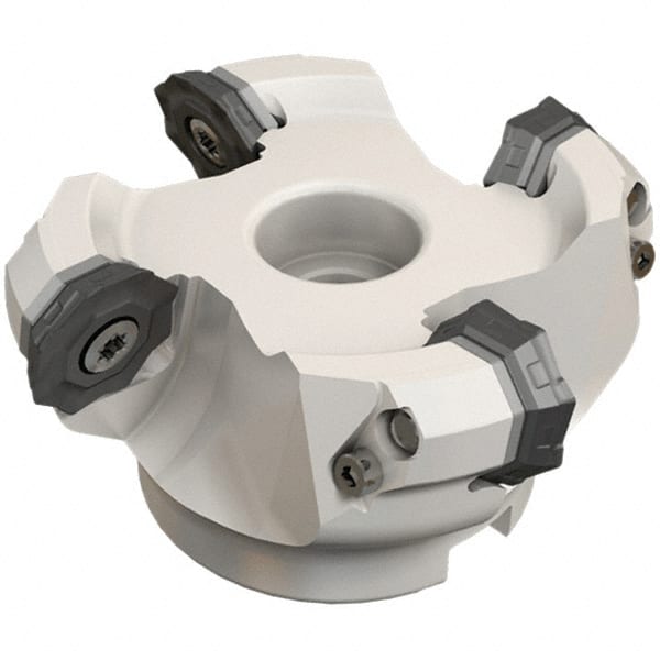 Iscar - 75.5mm Cut Diam, 22mm Arbor Hole, 4.6mm Max Depth of Cut, 42° Indexable Chamfer & Angle Face Mill - 4 Inserts, OF..\xB6RFM. 1905 Insert, Right Hand Cut, 4 Flutes, Series Heliocto - Exact Tooling