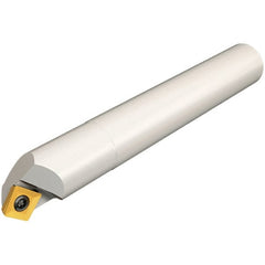 Iscar - 45° Lead Angle, 16.1mm Max Cut Diam, 8mm Min Cut Diam, 4mm Max Depth of Cut, Indexable Chamfer and Angle End Mill - 1 Insert, X/Q/SOMT 06 Insert Style, 100mm Overall Length, Straight Shank - Exact Tooling