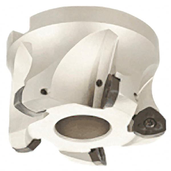 Iscar - 4 Inserts, 1.969" Cutter Diam, 0.079" Max Depth of Cut, Indexable High-Feed Face Mill - 0.866" Arbor Hole Diam, 0.409" Keyway Width, 1.969" High, FF FW Toolholder, FF WO.. Inserts, Series FeedMill - Exact Tooling