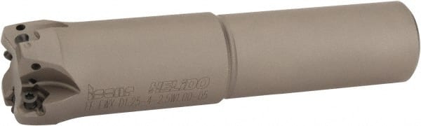 Iscar - 1-1/4" Cut Diam, 0.04" Max Depth, 1" Shank Diam, Weldon Shank Indexable High-Feed End Mill - Screw Holding Method, H600 WXCU 05 Insert, FF EWX-05 Toolholder, Through Coolant - Exact Tooling