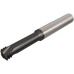 Iscar - #10-32 UNF, 0.1457" Cutting Diam, 3 Flute, Solid Carbide Helical Flute Thread Mill - Internal Thread, 10.5mm LOC, 58mm OAL, 6mm Shank Diam - Exact Tooling