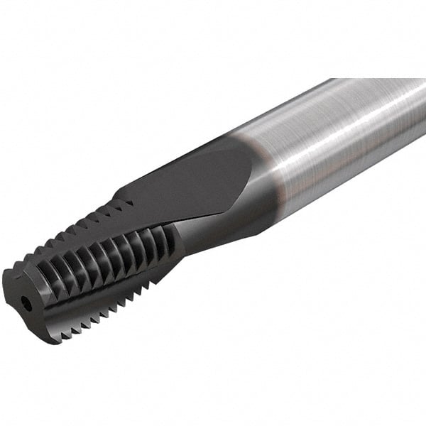 Iscar - 1/8-27 NPTF, 0.299" Cutting Diam, 3 Flute, Solid Carbide Helical Flute Thread Mill - Internal/External Thread, 0.43" LOC, 2-1/2" OAL, 5/16" Shank Diam - Exact Tooling