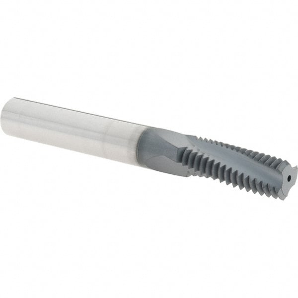 Iscar - 7/16-20 UNF, 0.312" Cutting Diam, 3 Flute, Solid Carbide Helical Flute Thread Mill - Internal Thread, 0.83" LOC, 2-1/2" OAL, 5/16" Shank Diam - Exact Tooling