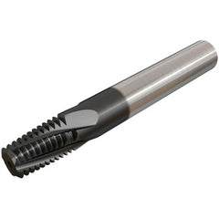 Iscar - 1/4-18 NPT, 0.3937" Cutting Diam, 4 Flute, Solid Carbide Helical Flute Thread Mill - Internal/External Thread, 16.2mm LOC, 73mm OAL, 10mm Shank Diam - Exact Tooling