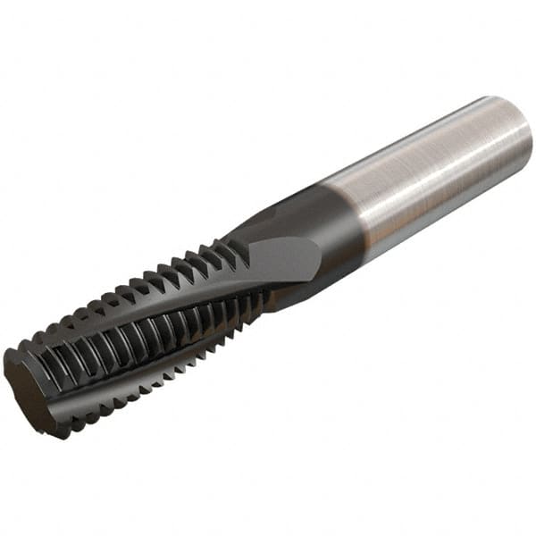 Iscar - G1-11 BSP, 0.6299" Cutting Diam, 4 Flute, Solid Carbide Helical Flute Thread Mill - Internal/External Thread, 1-1/2" LOC, 105mm OAL, 16mm Shank Diam - Exact Tooling