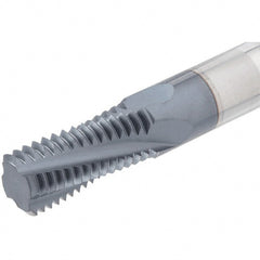 Iscar - #5-40 UNC, 0.098" Cutting Diam, 3 Flute, Solid Carbide Helical Flute Thread Mill - Internal Thread, 0.24" LOC, 2-1/2" OAL, 1/4" Shank Diam - Exact Tooling