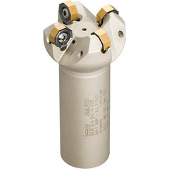 Iscar - 45° Lead Angle, 1.659" Max Cut Diam, 1-1/4" Min Cut Diam, 0.138" Max Depth of Cut, Indexable Chamfer and Angle End Mill - 3 Inserts, ONMU, OXMT, RXMT, SNMU Insert Style, 4" Overall Length, Through Coolant, Straight Shank - Exact Tooling