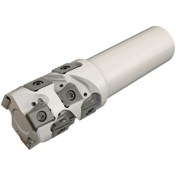 Iscar - 50mm Cut Diam, 47mm Max Depth of Cut, 40mm Shank Diam, 135mm OAL, Indexable Square Shoulder End Mill - T490 LN.T 1306 Inserts, Weldon Shank, 90° Lead Angle, Through Coolant, Series Helitang - Exact Tooling