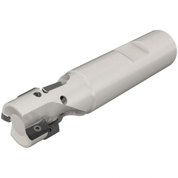 Iscar - 1-1/4" Cut Diam, 1.4" Max Depth of Cut, 1-1/4" Shank Diam, 4.3" OAL, Indexable Square Shoulder End Mill - HP ANK-07.. Inserts, Weldon Shank, 90° Lead Angle, Series Heliplus - Exact Tooling