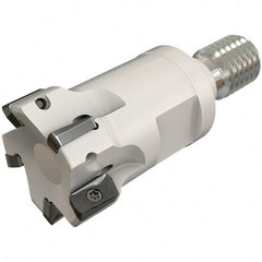 Iscar - 25mm Cut Diam, 7.7mm Max Depth of Cut, 35mm OAL, Indexable Square Shoulder End Mill - HP ANKT 0702.. Inserts, M12 Modular Connection, 90° Lead Angle, Through Coolant, Series FlexFit, Heliplus - Exact Tooling