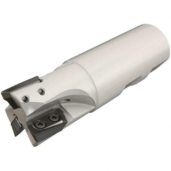 Iscar - 32mm Cut Diam, 18mm Max Depth of Cut, 32mm Shank Diam, 105mm OAL, Indexable Square Shoulder End Mill - HP AD.. 1906.. Inserts, Weldon Shank, 90° Lead Angle, Through Coolant, Series Heliplus - Exact Tooling