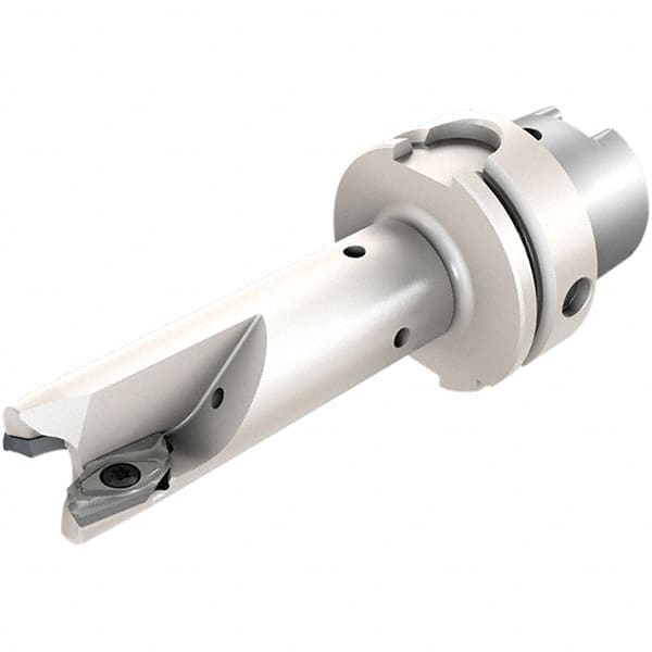 Iscar - 25mm Cut Diam, 15mm Max Depth of Cut, Indexable Square Shoulder End Mill - HM90 AXCR 1505.. Inserts, HSK63A Taper Shank, 90° Lead Angle, Through Coolant, Series Helialu - Exact Tooling