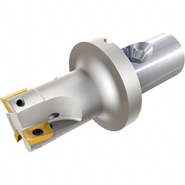 Iscar - 1" Cut Diam, 0.56" Max Depth of Cut, 1.89" OAL, Indexable Square Shoulder End Mill - HM90 ADKT 1505.. Inserts, CF4 Modular Connection, 90° Lead Angle, Through Coolant, Series ClickFit, Heli2000 - Exact Tooling