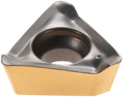 Iscar - HM390 TPKT1003 Grade IC330 Carbide Milling Insert - TiCN/TiN Finish, 0.1516" Thick, 7.5mm Inscribed Circle, 0.8mm Corner Radius - Exact Tooling