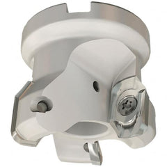 Iscar - 3 Inserts, 2" Cut Diam, 3/4" Arbor Diam, 0.61" Max Depth of Cut, Indexable Square-Shoulder Face Mill - 0/90° Lead Angle, 1-3/4" High, HM90 APCR 1605 Insert Compatibility, Through Coolant, Series Helialu - Exact Tooling