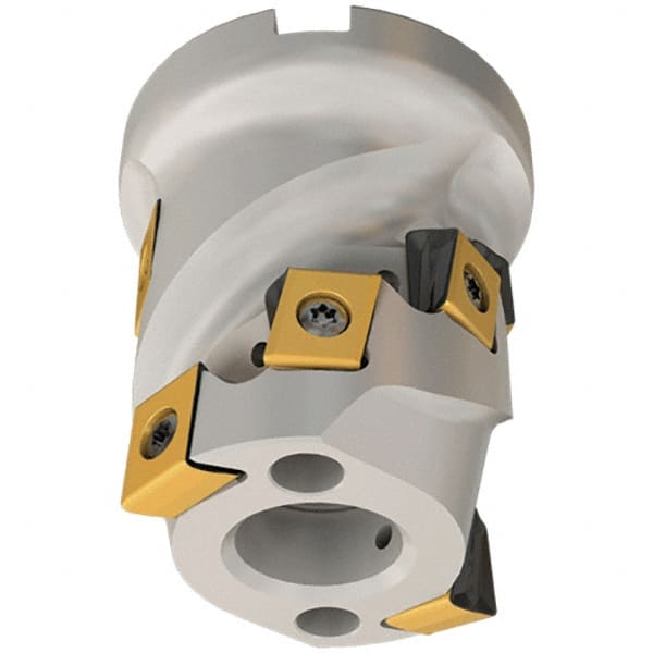 Iscar - 8 Inserts, 1.968" Cut Diam, 1" Arbor Diam, 1.85" Max Depth of Cut, Indexable Square-Shoulder Face Mill - 0/90° Lead Angle, 2.618" High, T490 LN.. 1306 Insert Compatibility, Through Coolant, Series Helitang - Exact Tooling