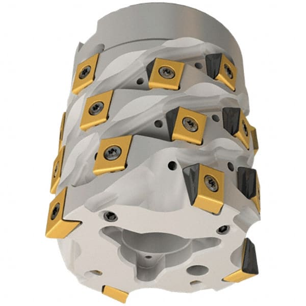 Iscar - 8 Inserts, 50mm Cut Diam, 27mm Arbor Diam, 47mm Max Depth of Cut, Indexable Square-Shoulder Face Mill - 0/90° Lead Angle, 66.5mm High, T490 LN.. 1306 Insert Compatibility, Through Coolant, Series Helitang - Exact Tooling